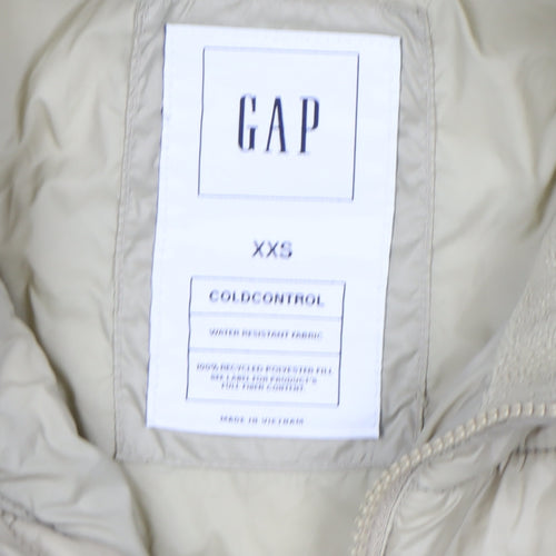 GAP Womens Beige 2XS Puffer Jacket ColdControl Water Resistant