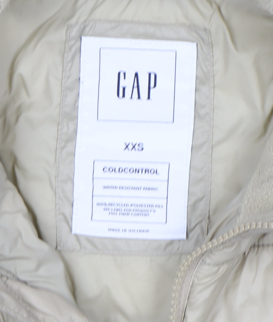 GAP Womens Beige 2XS Puffer Jacket ColdControl Water Resistant