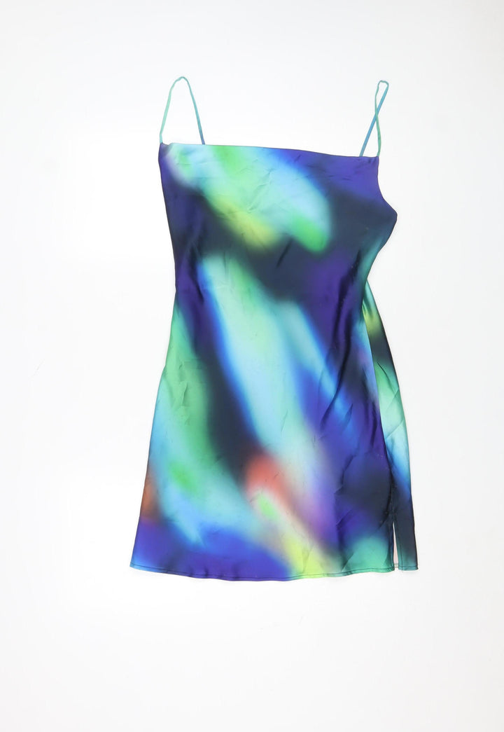 Bershka Women Multicoloured Size 8 Slip Dress Summer Satin