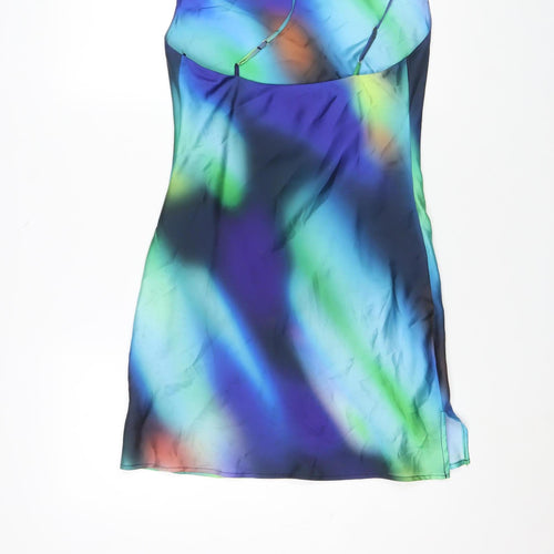 Bershka Women Multicoloured Size 8 Slip Dress Summer Satin