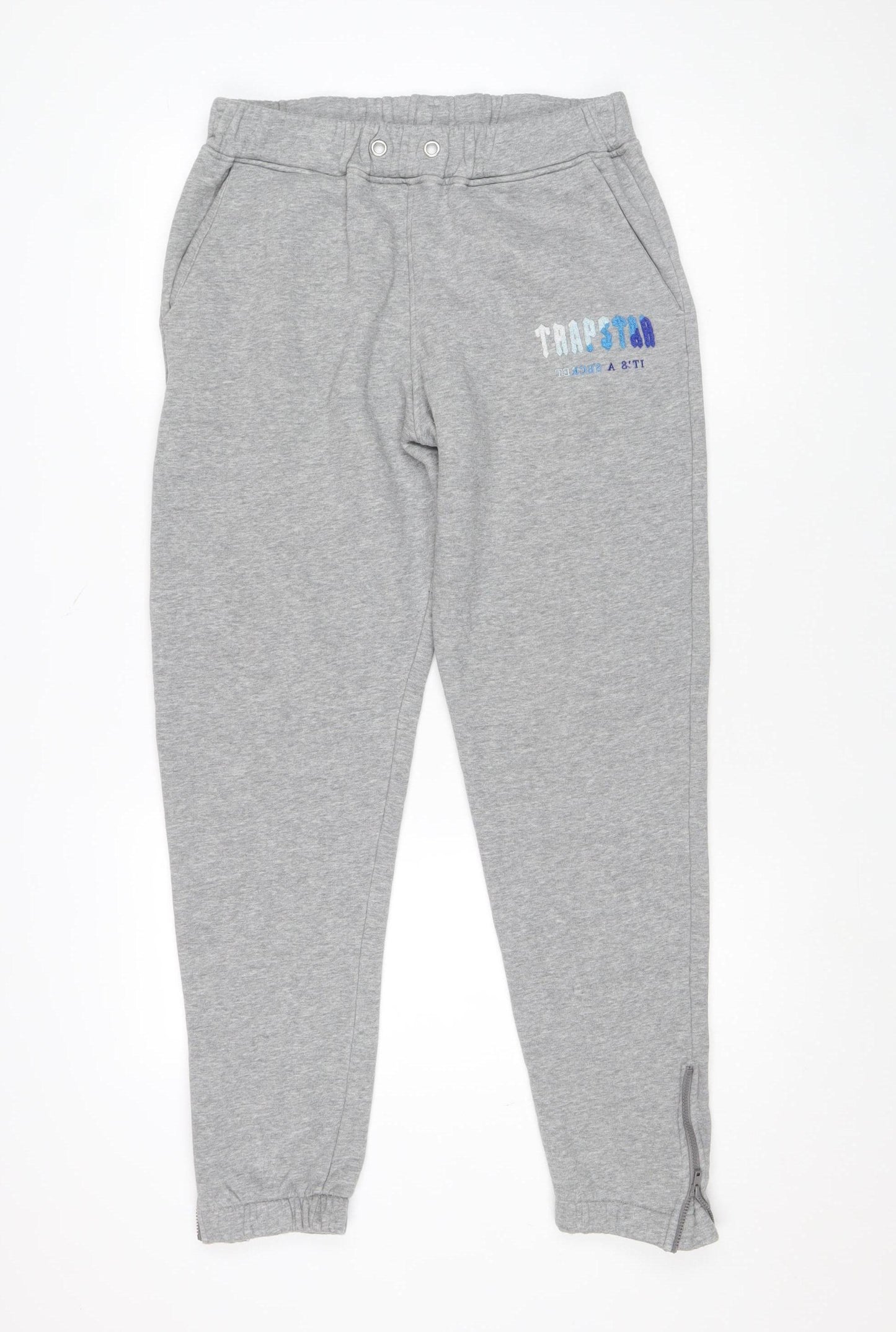 Trapstar Men's Grey Fleece Jogger Sweatpants M Tapered Fit