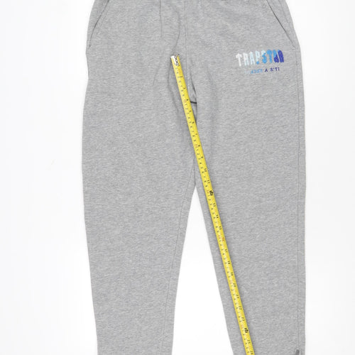 Trapstar Men's Grey Fleece Jogger Sweatpants M Tapered Fit