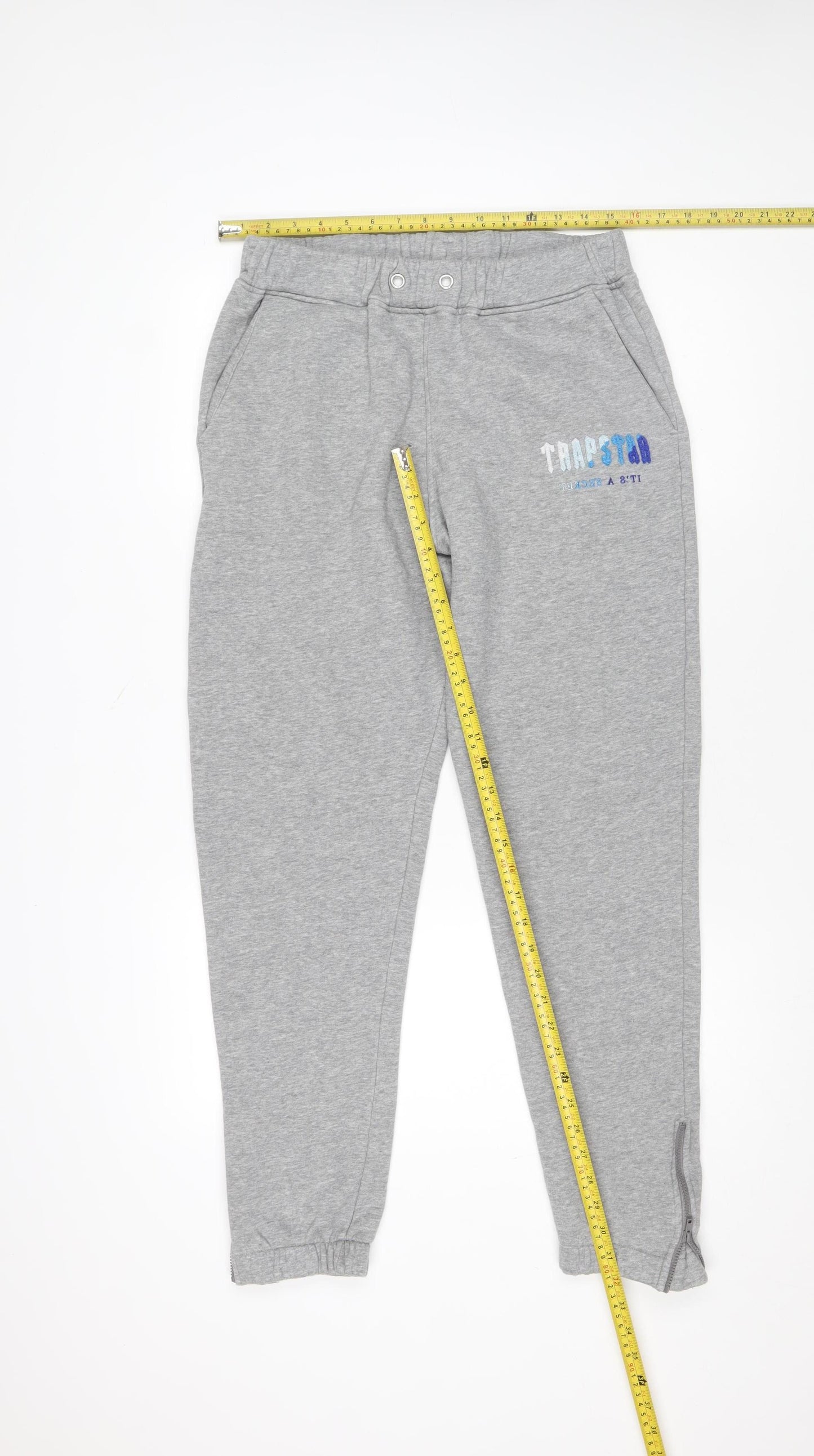 Trapstar Men's Grey Fleece Jogger Sweatpants M Tapered Fit