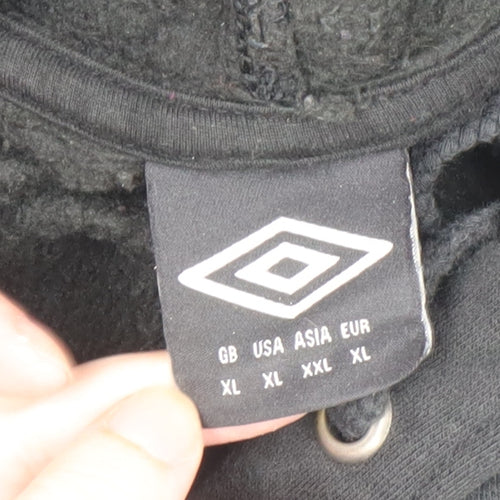 Umbro Men's Black XL Pullover Hoodie Fleece Lined Sportswear