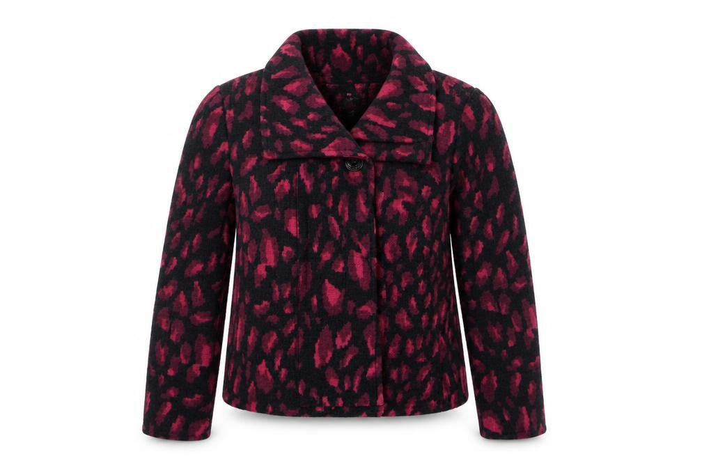 Front view of Oscar B. Women’s Multicoloured Wool Blend Short Jacket, size UK 12