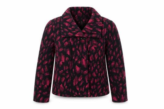 Front view of Oscar B. Women’s Multicoloured Wool Blend Short Jacket, size UK 12