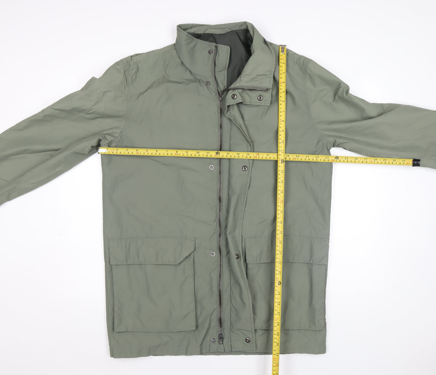 Marks and Spencer Men’s Green L Rain Coat Full Zip Water Resistant Jacket