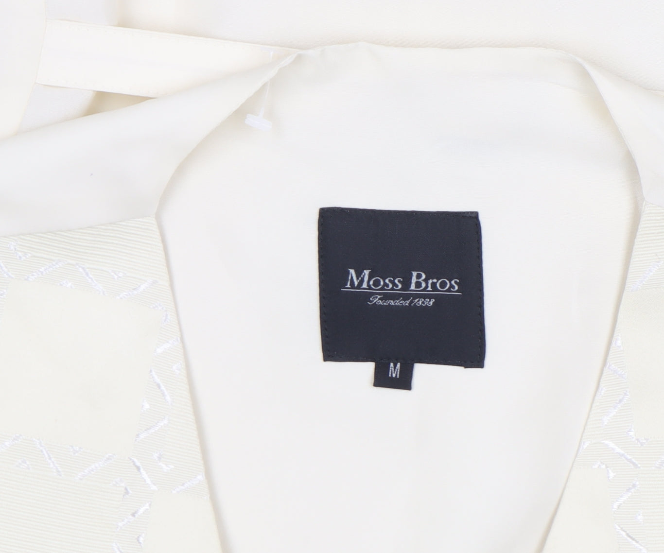 Moss Bros Men's Ivory Formal Waistcoat M Shawl Collar Wedding Vest