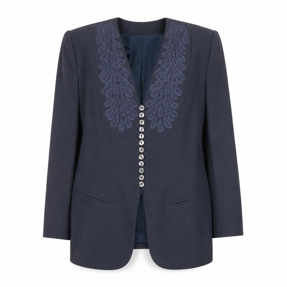 Cartoon Fashion Women's Blue Size 12 Long Tailored Blazer Jacket