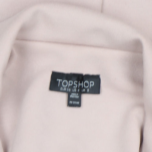 Topshop Women's Pink Long Sleeveless Waistcoat Size 8 Classic Style