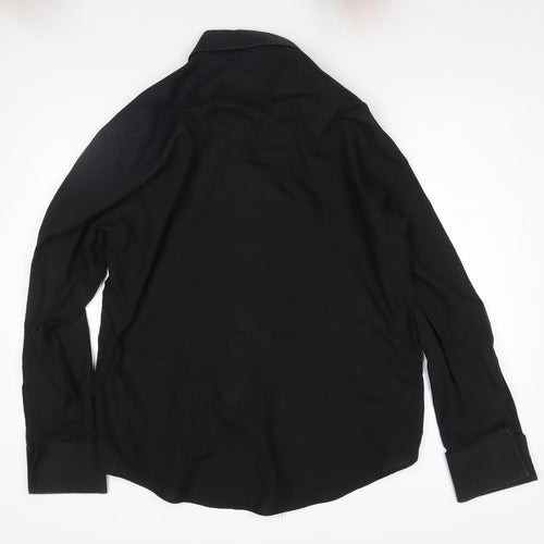 Guide London Men's Black Long Sleeve Formal Dress Shirt Size L