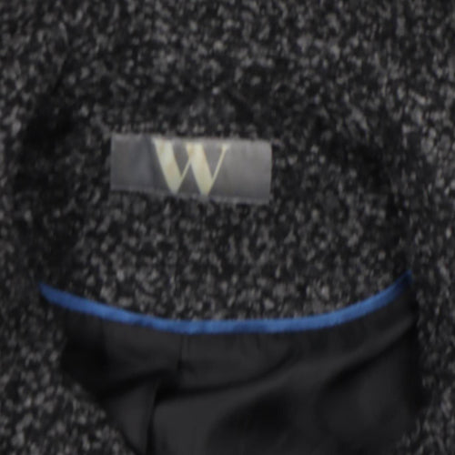 W Collection Women Grey Wool Blend Long Coatigan Size M