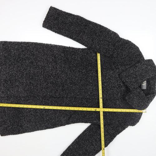 W Collection Women Grey Wool Blend Long Coatigan Size M