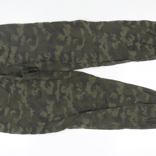 Hush Unisex Green Camouflage Relaxed Jogger Trousers Size 10