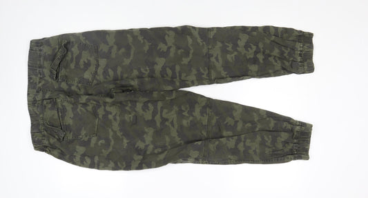 Hush Unisex Green Camouflage Relaxed Jogger Trousers Size 10