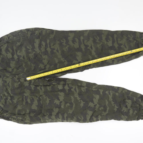 Hush Unisex Green Camouflage Relaxed Jogger Trousers Size 10