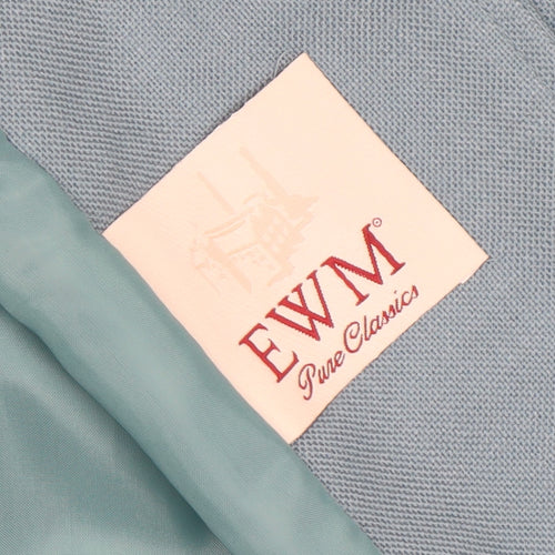 EWM Women Blue Size 20 Regular Fit Notch Lapel Lined Blazer