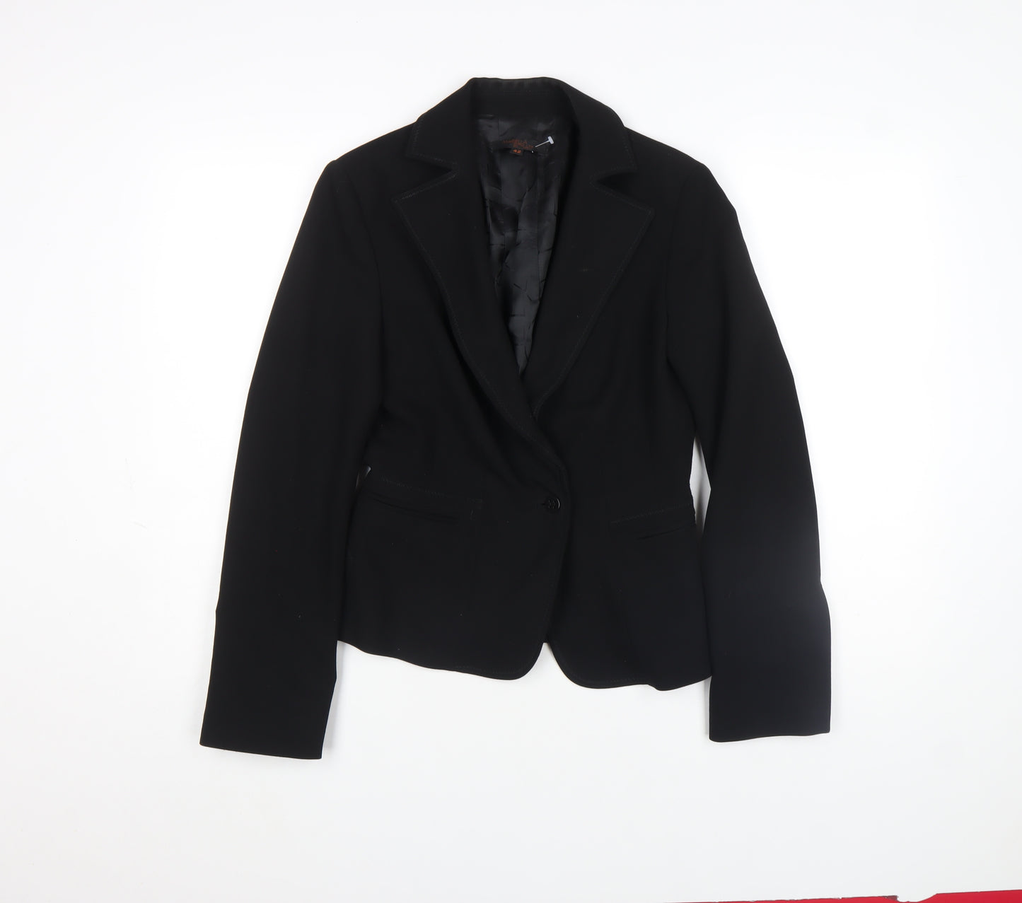 Mariella Rosati Women Black Size 14 Single-Breasted Blazer Jacket