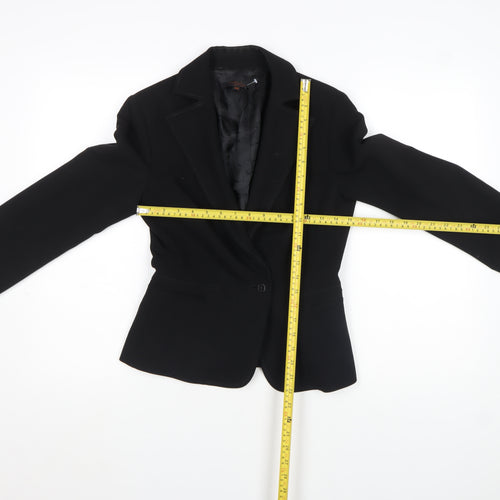 Mariella Rosati Women Black Size 14 Single-Breasted Blazer Jacket