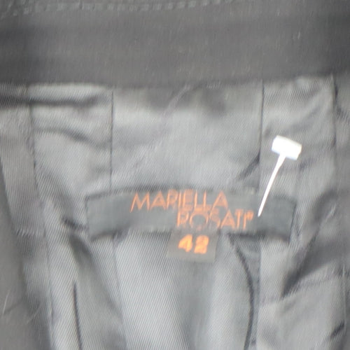 Mariella Rosati Women Black Size 14 Single-Breasted Blazer Jacket