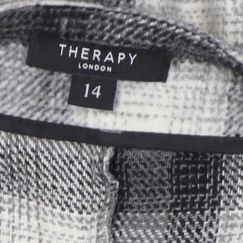 Therapy London Women's Grey Check Pinafore Dress Size 14