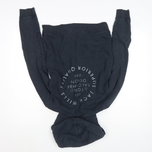 Jack Wills Women's Navy Hoodie Size 12 Pullover Logo Hooded Sweatshirt