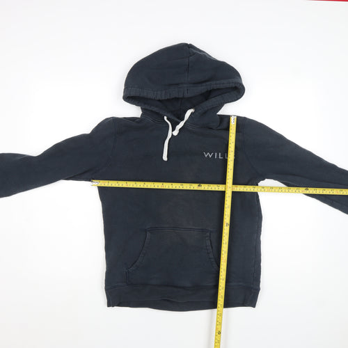Jack Wills Women's Navy Hoodie Size 12 Pullover Logo Hooded Sweatshirt