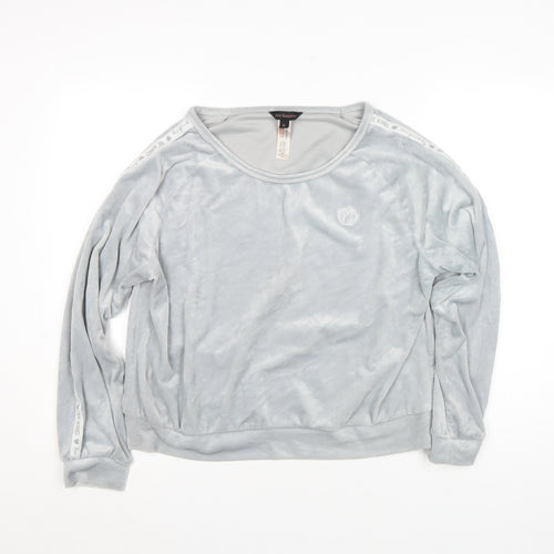 Ann Summers Womens Grey Velour Pyjama Top XL Long Sleeve