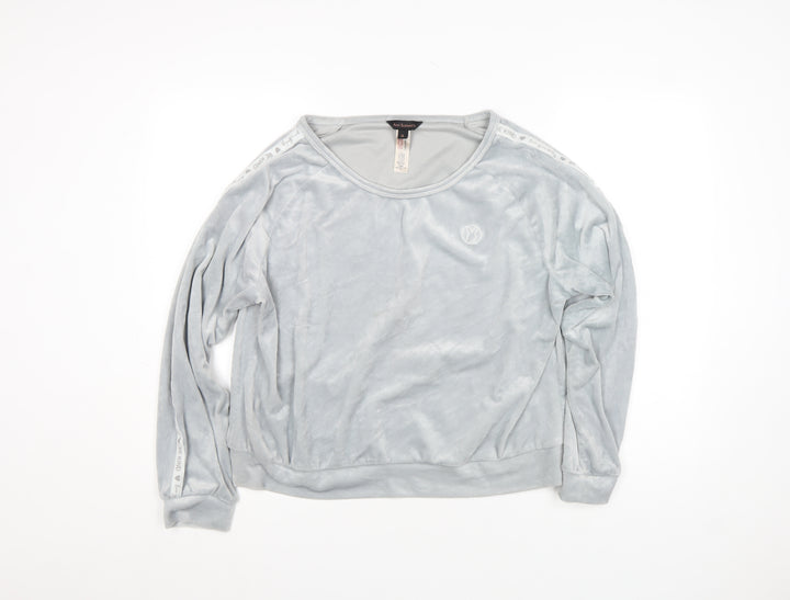 Ann Summers Womens Grey Velour Pyjama Top XL Long Sleeve