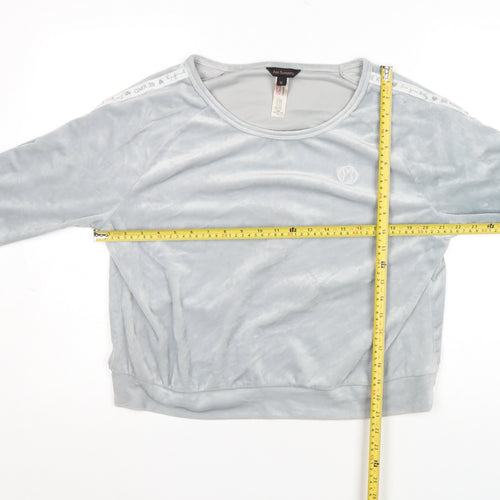 Ann Summers Womens Grey Velour Pyjama Top XL Long Sleeve