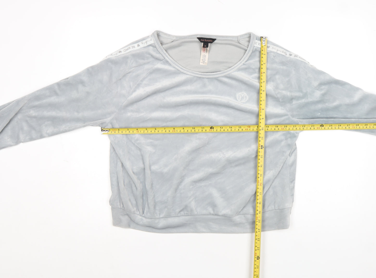 Ann Summers Womens Grey Velour Pyjama Top XL Long Sleeve