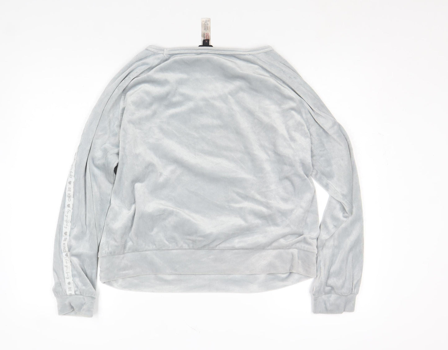 Ann Summers Womens Grey Velour Pyjama Top XL Long Sleeve