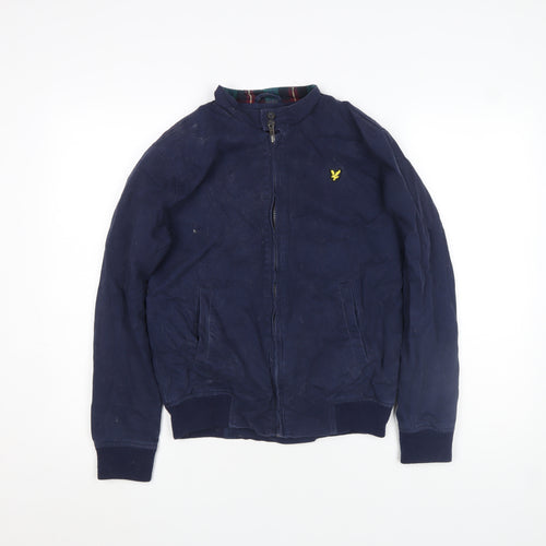 Lyle & Scott Boys Blue Bomber Jacket 14-15 Years Full Zip Cotton