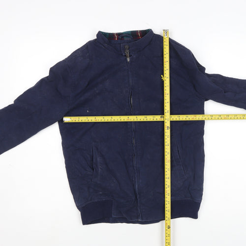 Lyle & Scott Boys Blue Bomber Jacket 14-15 Years Full Zip Cotton