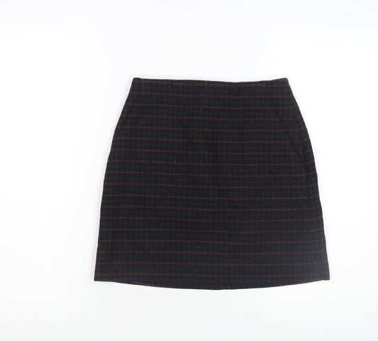 Uniqlo Women's Black Check Wool Blend Pencil Skirt Size 10