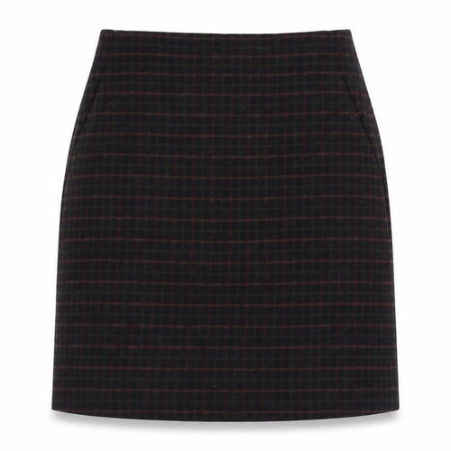 Uniqlo Women's Black Check Wool Blend Pencil Skirt Size 10