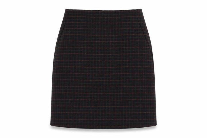 Uniqlo Women's Black Check Wool Blend Pencil Skirt Size 10