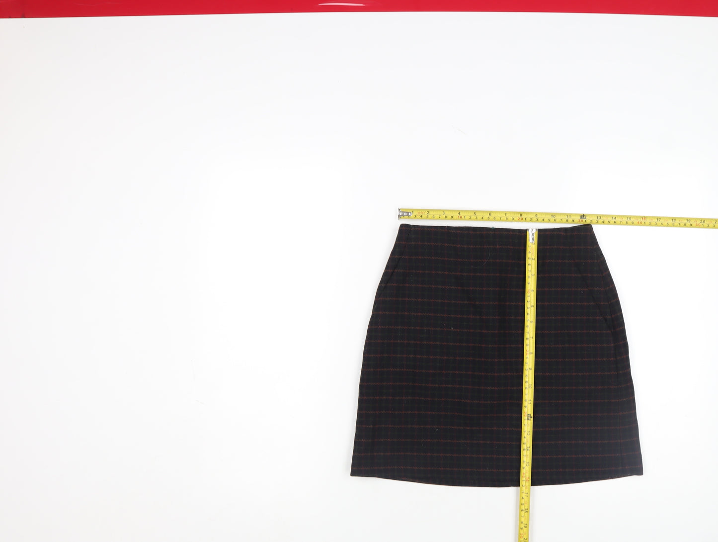 Uniqlo Women's Black Check Wool Blend Pencil Skirt Size 10