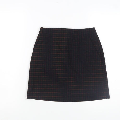 Uniqlo Women's Black Check Wool Blend Pencil Skirt Size 10