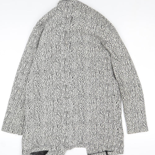 Miss Selfridge Women’s Black & White Tweed Coatigan Size 10 Longline Jacket