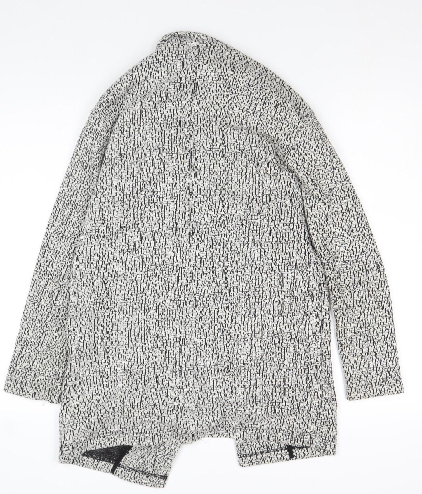 Miss Selfridge Women’s Black & White Tweed Coatigan Size 10 Longline Jacket