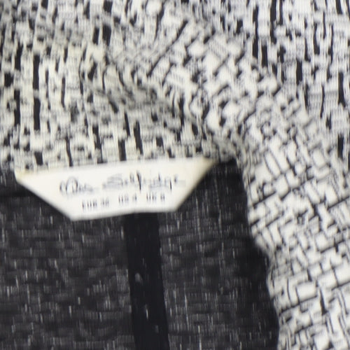 Miss Selfridge Women’s Black & White Tweed Coatigan Size 10 Longline Jacket