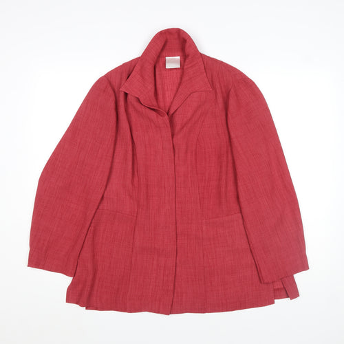 Classics Women's Red Collared Long Sleeve Blouse Size L