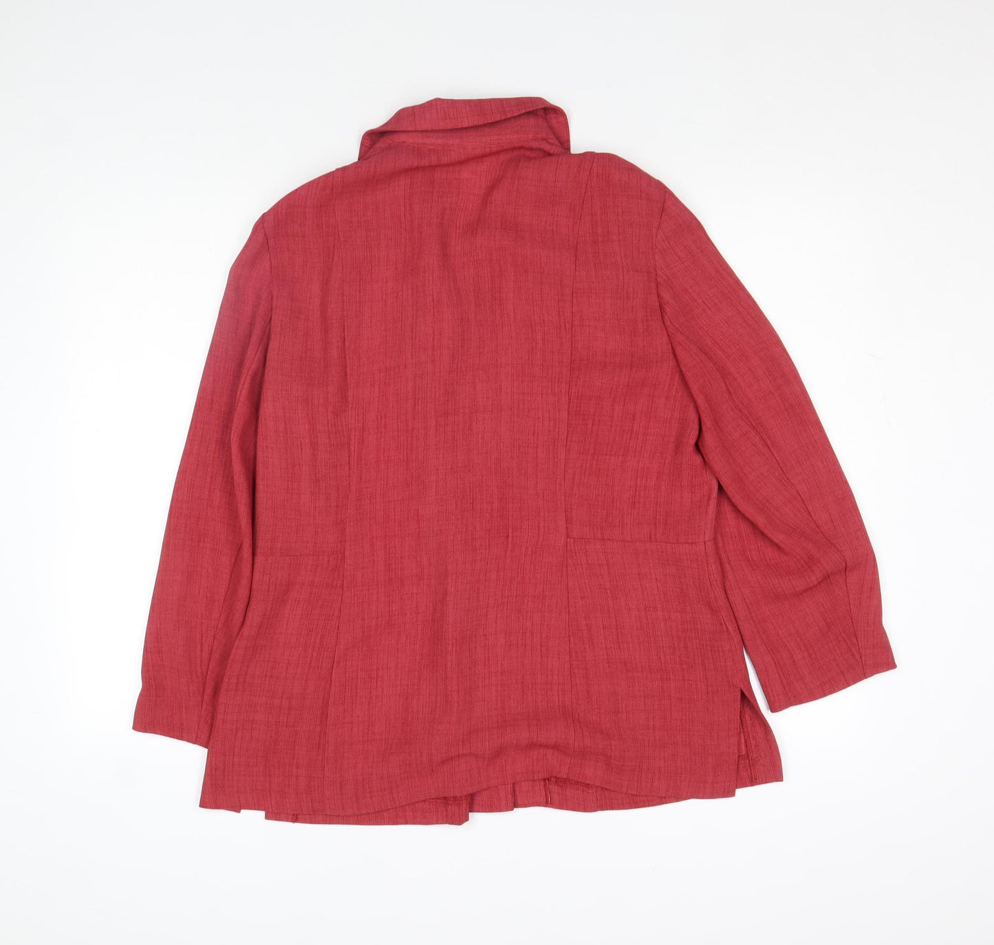 Classics Women's Red Collared Long Sleeve Blouse Size L
