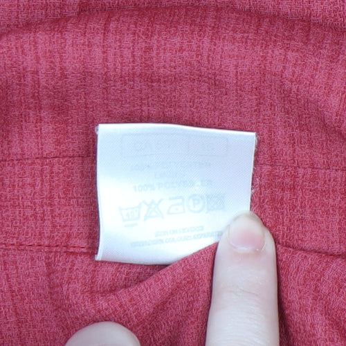 Classics Women's Red Collared Long Sleeve Blouse Size L