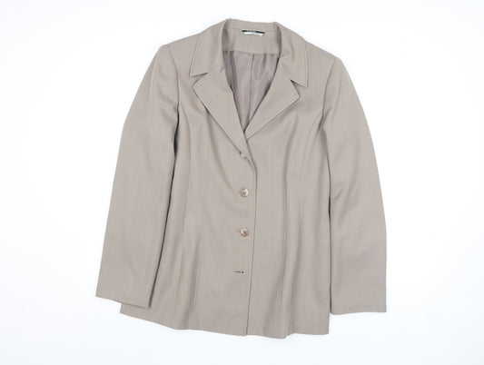 George Essentials Beige Women's Classic Blazer Size 12 Lined Workwear Jacket