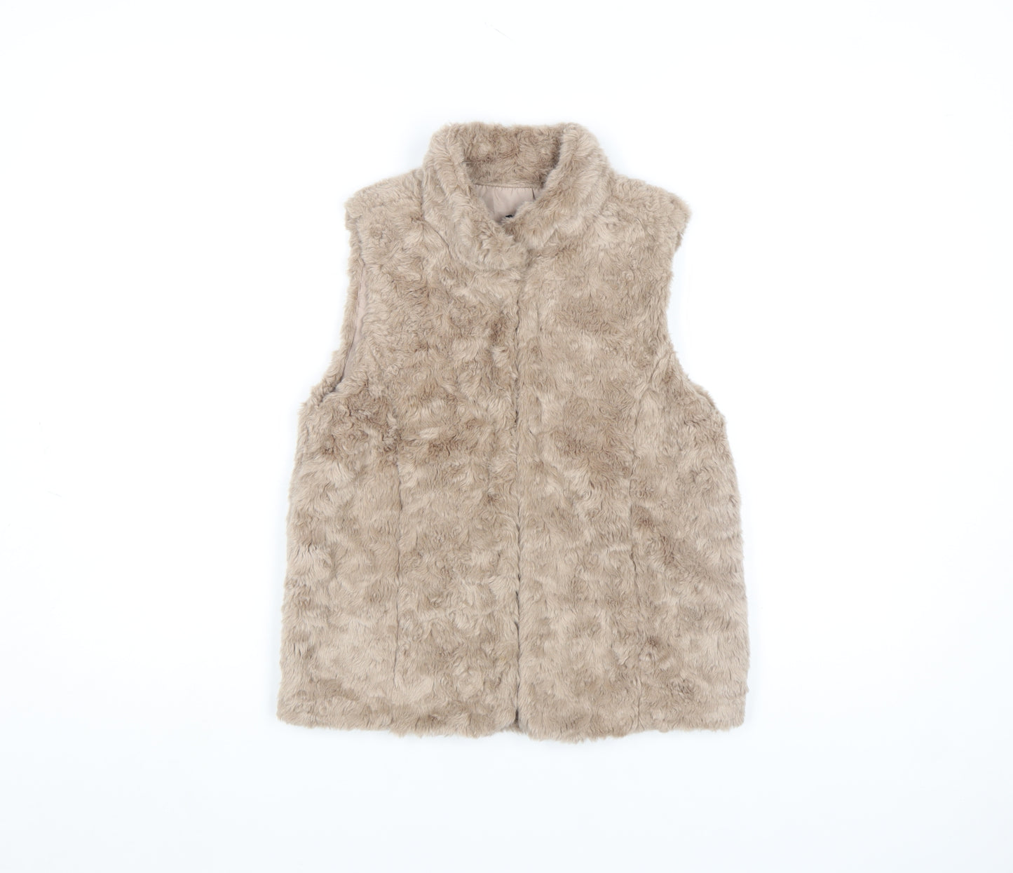 GapKids Girls Beige Faux Fur Waistcoat UK 10-11 Years Lined Winter Vest
