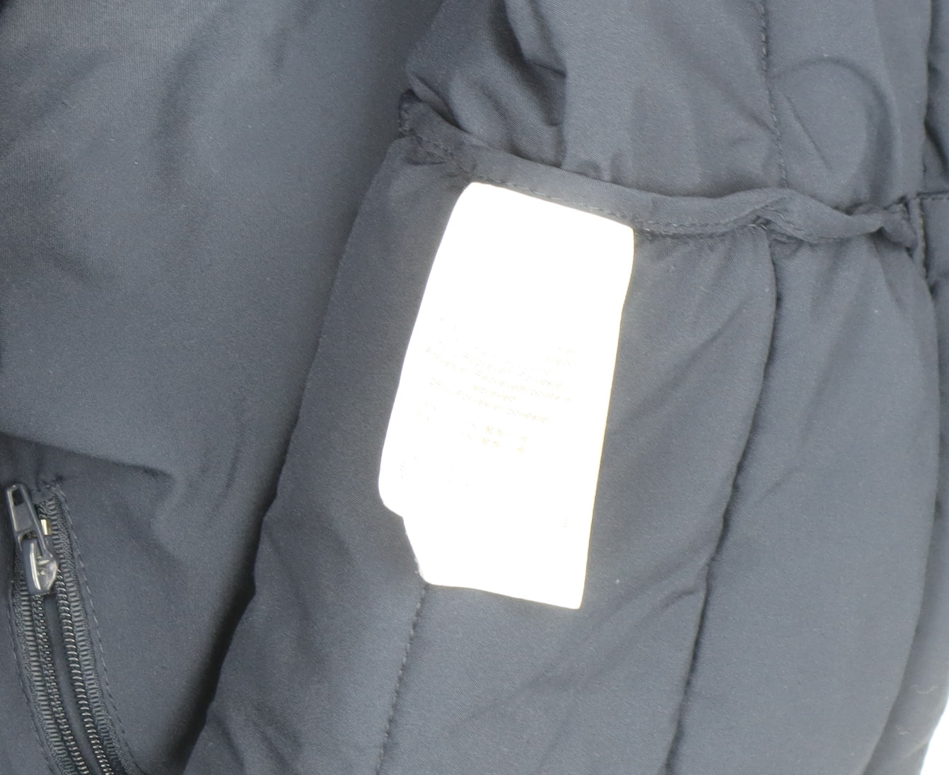 DKNY Womens Blue Long Puffer Coat L Hooded Quilted Winter Jacket