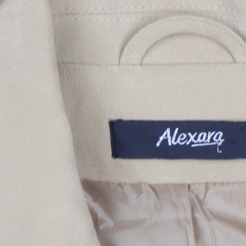 Alexara Women Beige Sleeveless Zip Waistcoat L Polyester Blend