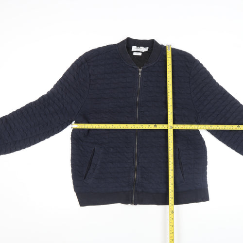 Topman Men’s Blue Quilted Bomber Jacket M Classic Fit